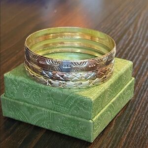 Elegant Gold and Silver Bangle Set- Black Hills Gold Lookalike